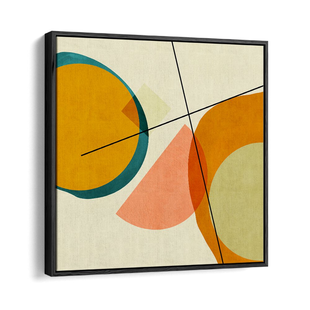 Colorful geometric shapes in the MID PAINTED KOPIE III, ABSTRACT PAINTINGS by Ana Rut Bre add modern elegance to any space.