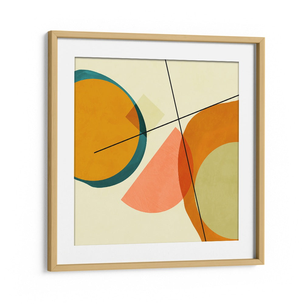 Bright and modern MID PAINTED KOPIE III, ABSTRACT PAINTINGS by Ana Rut Bre in an elegant oak frame. Perfect for your decor.
