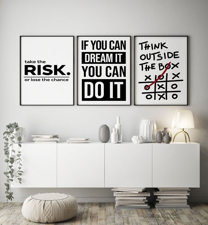 MINDSET MATTERS SET , SET OF 3 PAINTINGS