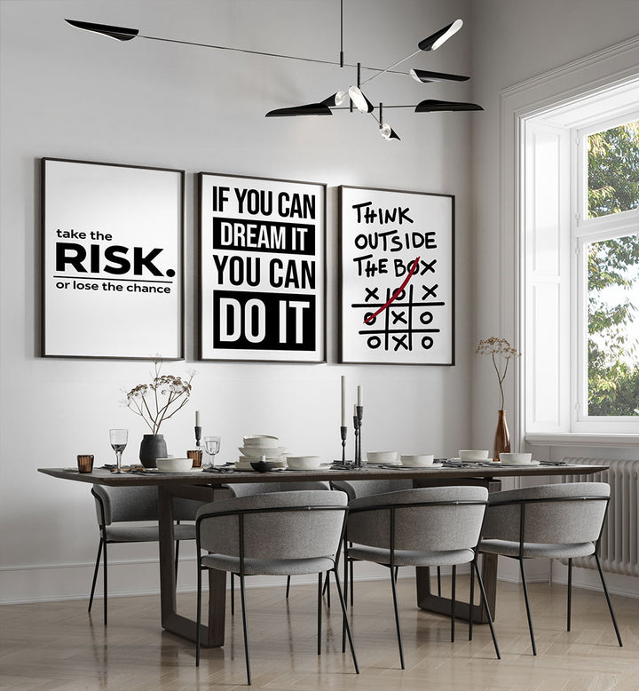 MINDSET MATTERS SET , SET OF 3 PAINTINGS