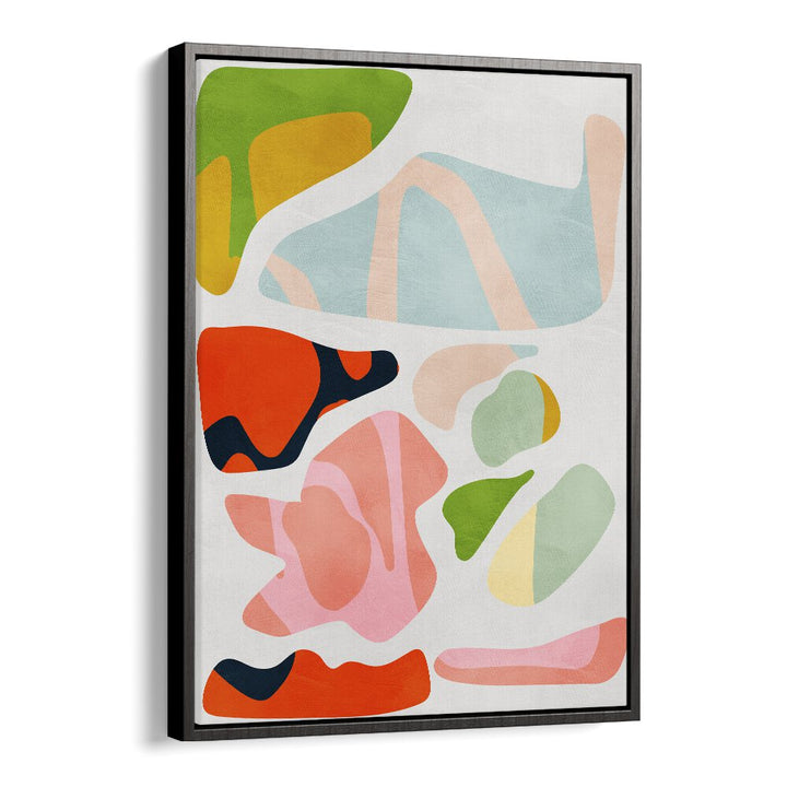 Vibrant MINIMAL CUT OUT, ABSTRACT PAINTINGS by Ana Rut Bre, showcasing modern artistry in a black floater frame.