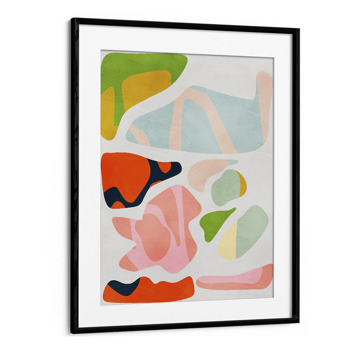 Vibrant MINIMAL CUT OUT, ABSTRACT PAINTINGS by Ana Rut Bre, framed art capturing modern artistry's essence.