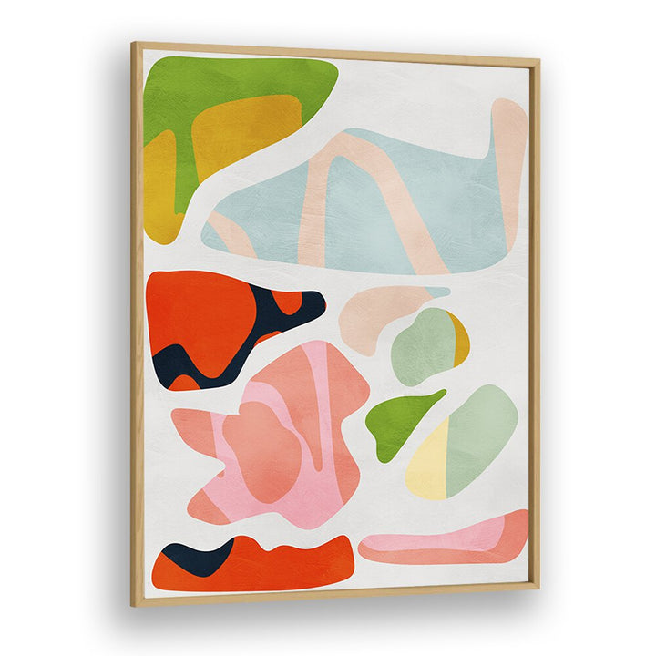 Colorful MINIMAL CUT OUT, ABSTRACT PAINTINGS by Ana Rut Bre, framed in oak, add modern artistry to any space.
