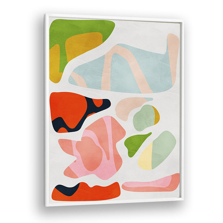 Vibrant MINIMAL CUT OUT, ABSTRACT PAINTINGS by Ana Rut Bre, showcasing modern artistry in a stylish white frame.