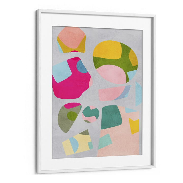 Vibrant MINIMAL CUTOUT COLORFUL, ABSTRACT PAINTINGS by Ana Rut Bre, framed art that adds modern elegance to any space.