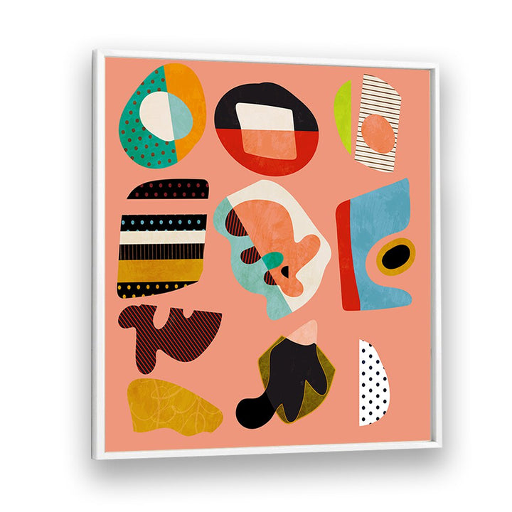 Colorful abstract art featuring MINIMAL SHAPES BUNTE II, perfect for modern decor enthusiasts and stylish spaces.