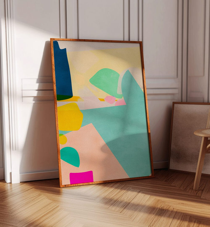 Vibrant MINIMAL SHAPES, ABSTRACT PAINTINGS by Ana Rut Bre, enhancing modern spaces with minimalist aesthetics.