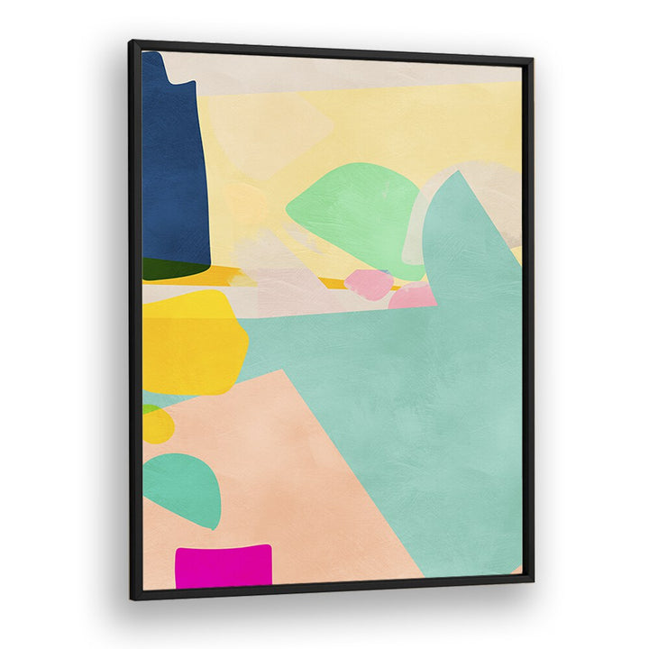 Colorful abstract art print featuring MINIMAL SHAPES, ABSTRACT PAINTINGS by Ana Rut Bre, perfect for modern decor.