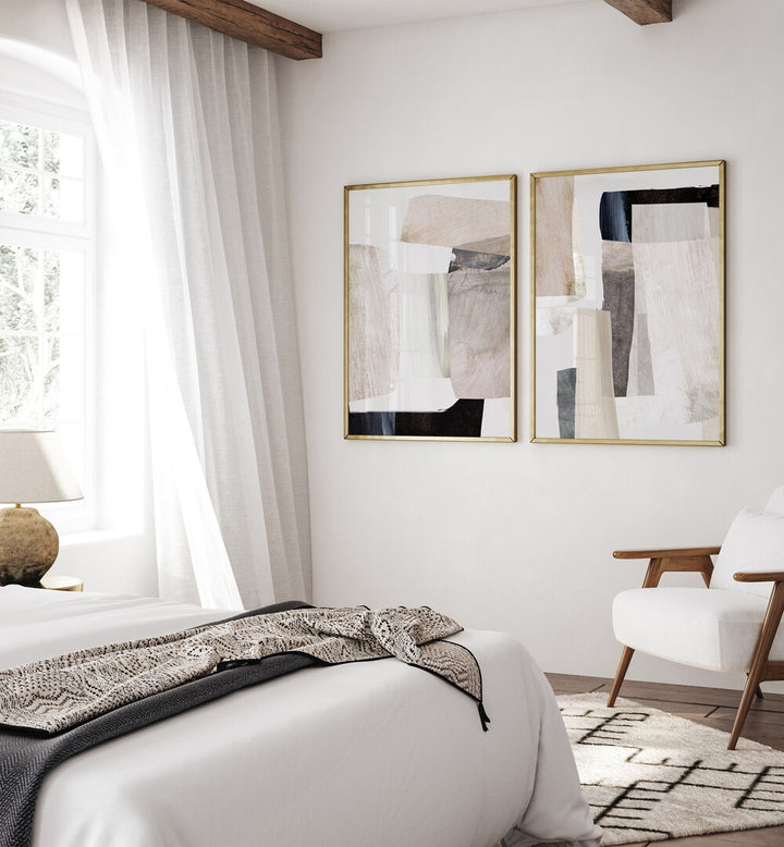 Elevate your decor with the MINIMAL MOOD SET, SET OF 2 PAINTINGS, showcasing modern minimalism and elegance.