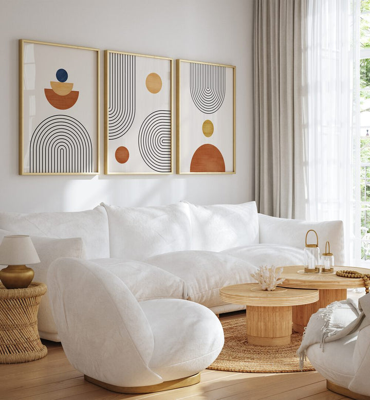 Add a touch of modern bohemian flair with the MINIMALISM BOHO ARTS, SET OF 3 PAINTINGS, perfect for any stylish space.