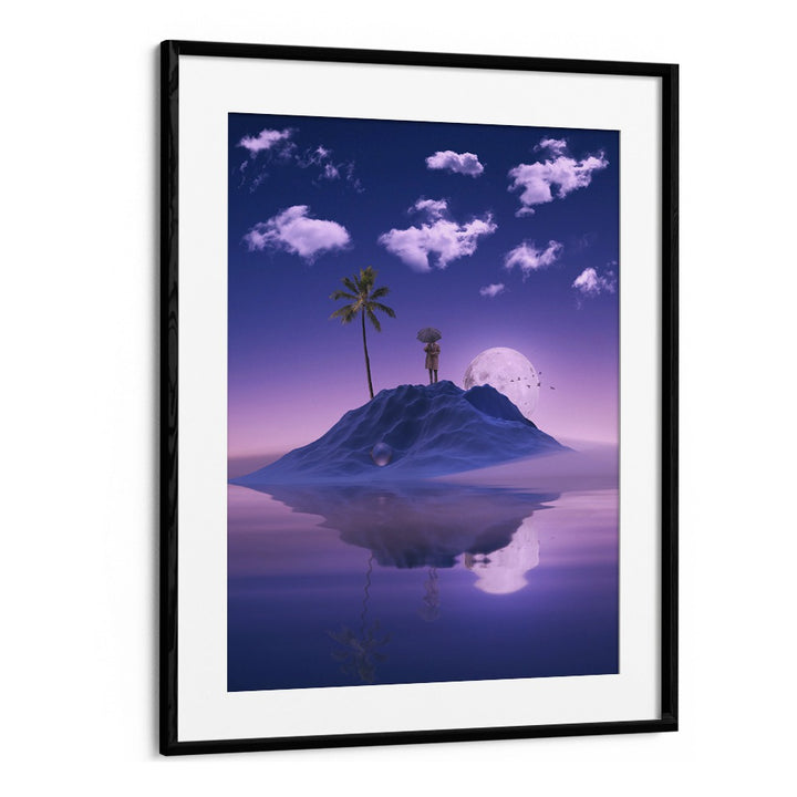 Captivating MIRRORING, SURREAL ART PRINTS by Ritvik Takkar, showcasing a dreamy landscape with reflections and vibrant colors.