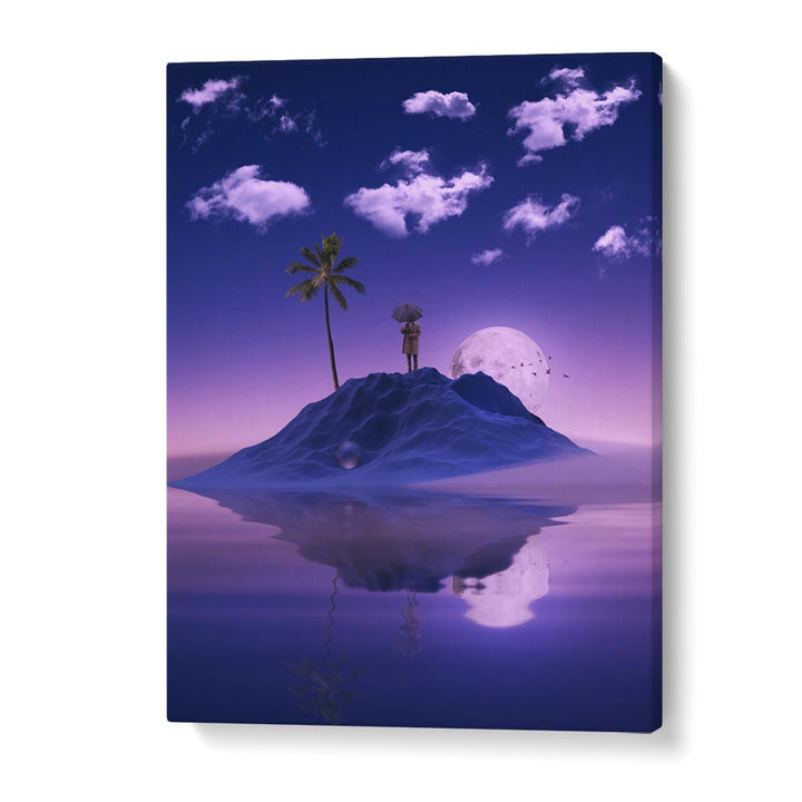 Transform your space with MIRRORING, SURREAL ART PRINTS by Ritvik Takkar, showcasing a dreamy island scene.