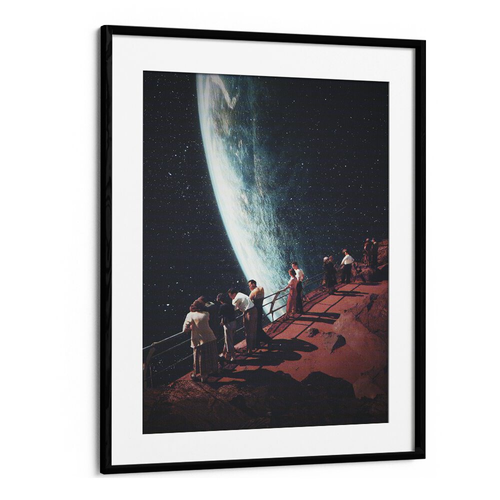 Surreal art print "Missing The Ones, Fantasy" by Frank Moth, showcasing dreamlike scenes of cosmic exploration.