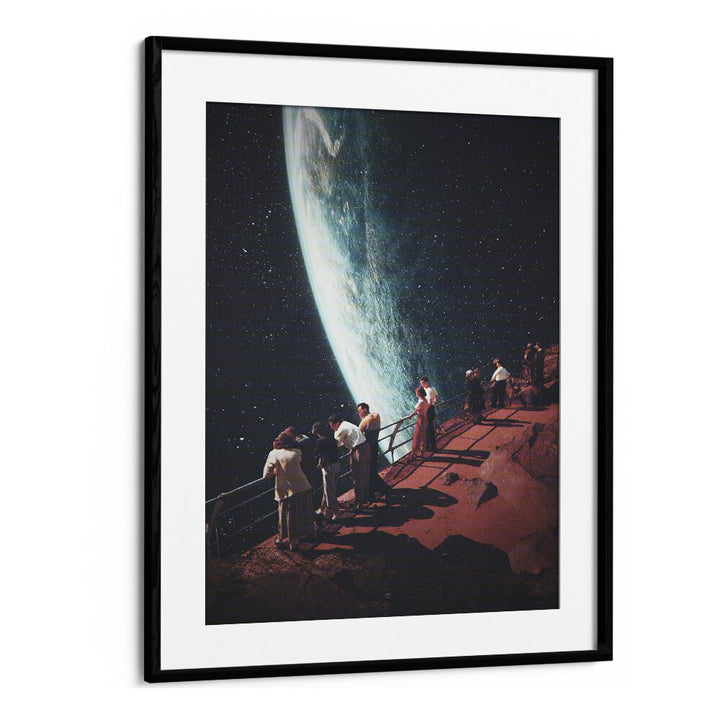 Surreal art print "Missing The Ones, Fantasy" by Frank Moth, showcasing dreamlike scenes of cosmic exploration.