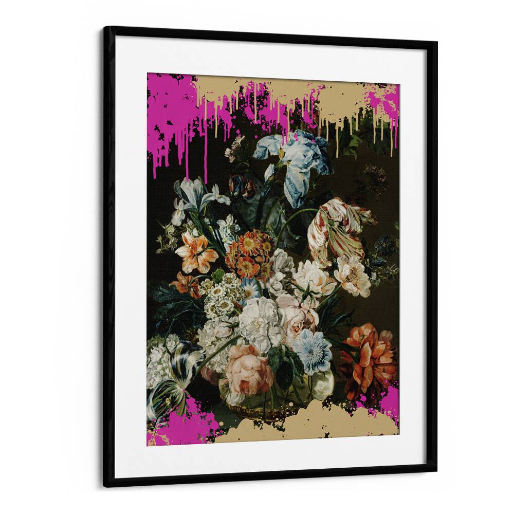 Vibrant MODERN COMPOSITION, ALTERED ART PRINTS in a black frame, enhancing contemporary home decor by The Art Concept.