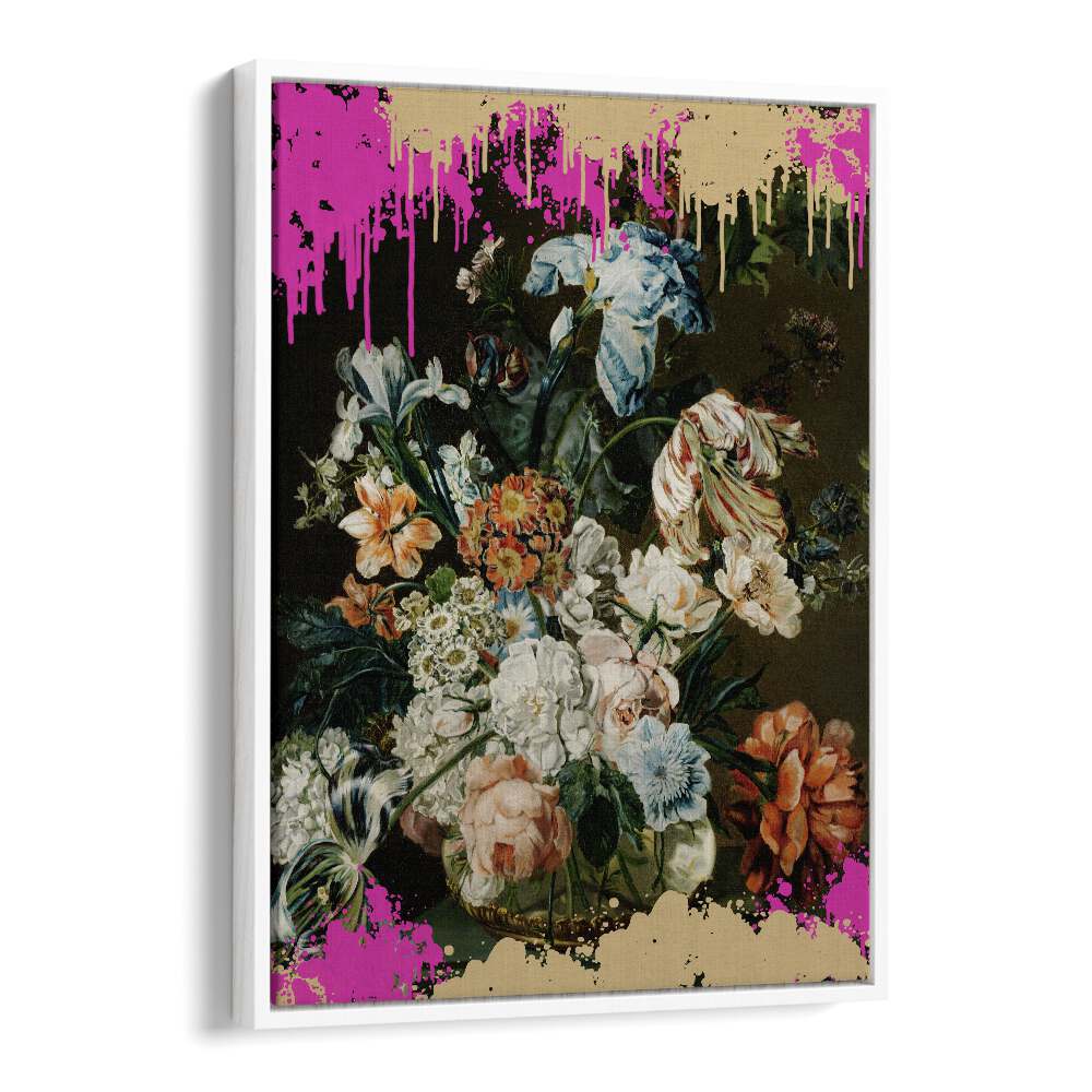 Vibrant MODERN COMPOSITION, ALTERED ART PRINTS blend classic floral art with contemporary elements in a stylish frame.