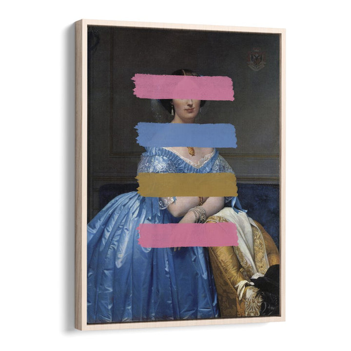Elevate your space with the MODERN MASTERPIECE, ALTERED ART PRINTS in a stylish oak wood floater frame.