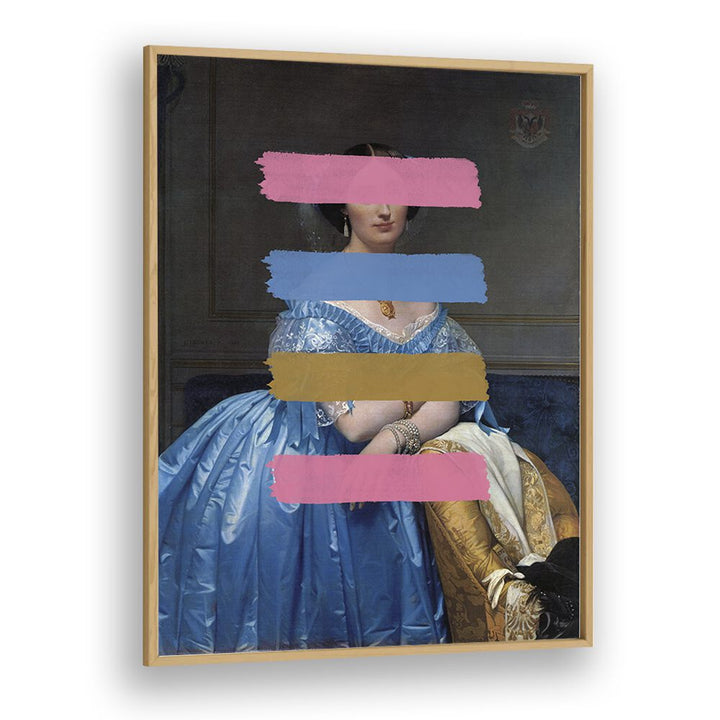 Elevate your decor with the MODERN MASTERPIECE, ALTERED ART PRINTS by The Art Concept in a stylish oak frame.