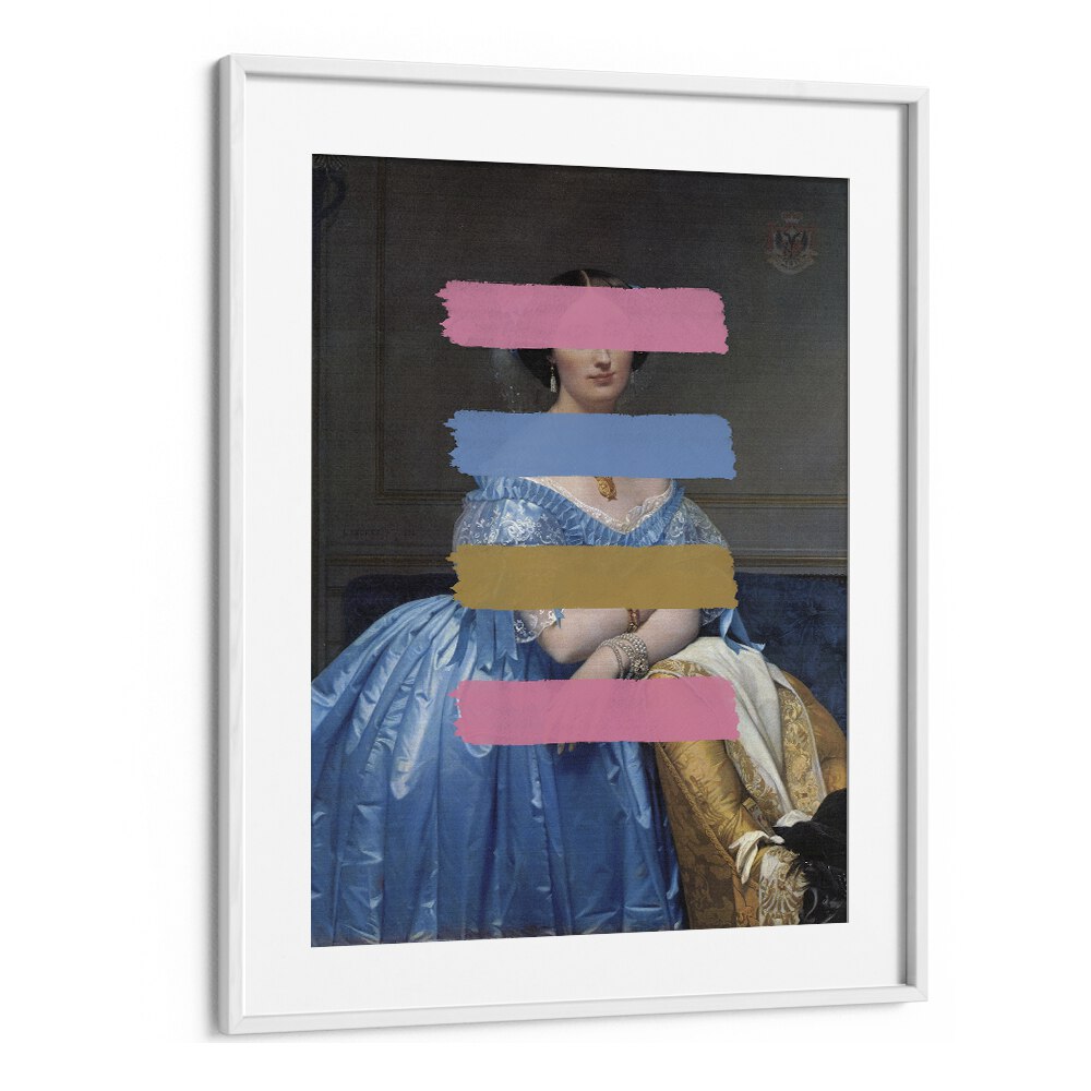 Stylish MODERN MASTERPIECE, ALTERED ART PRINTS in a white frame, perfect for elevating your space.