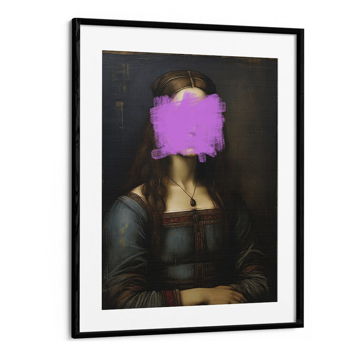 Modern Mona Lisa, altered art prints by The Art Concept in a sleek black frame, perfect for contemporary decor.