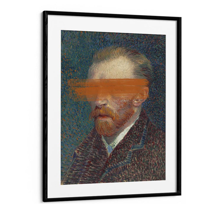 MODERN VAN GOGH, ALTERED ART PRINTS in a sleek black frame, showcasing modern creativity by The Art Concept.