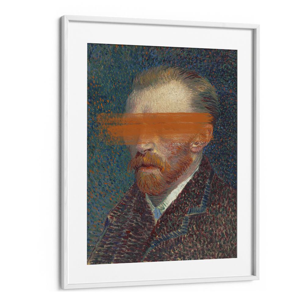 MODERN VAN GOGH, ALTERED ART PRINTS in a sleek white frame, showcasing reimagined artistry by The Art Concept.