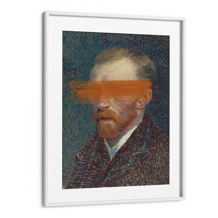 MODERN VAN GOGH, ALTERED ART PRINTS in a sleek white frame, showcasing reimagined artistry by The Art Concept.