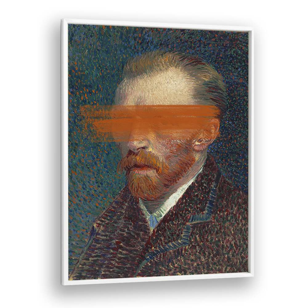 MODERN VAN GOGH , ALTERED ART PRINTS in a sleek white frame, showcasing contemporary art by The Art Concept.