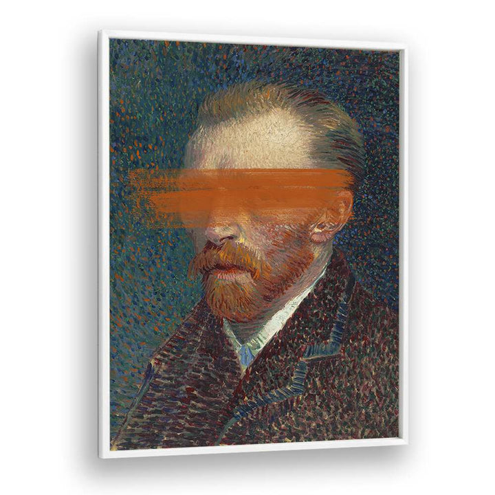 MODERN VAN GOGH , ALTERED ART PRINTS in a sleek white frame, showcasing contemporary art by The Art Concept.