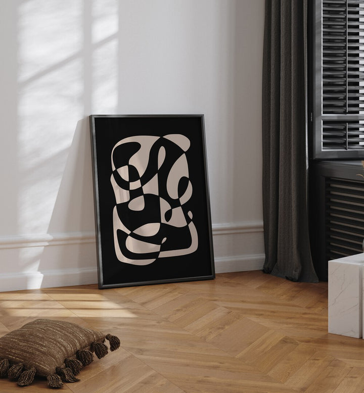 Stylish MONOCHROME NORDIC DREAMSCAPE, ABSTRACT PAINTINGS by Preayna enhances modern interiors with elegant artistry.