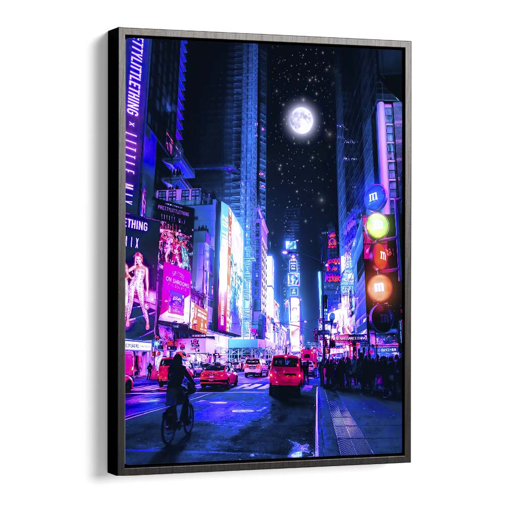 Experience the vibrant energy of MOON CITY, SURREAL ART PRINTS, a captivating work by Ritvik Takkar.