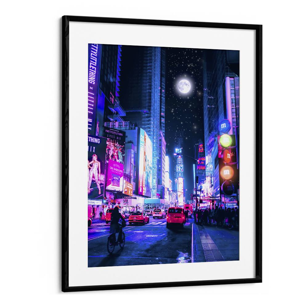 Discover the dreamlike beauty of MOON CITY, SURREAL ART PRINTS by Ritvik Takkar, framed for modern decor.