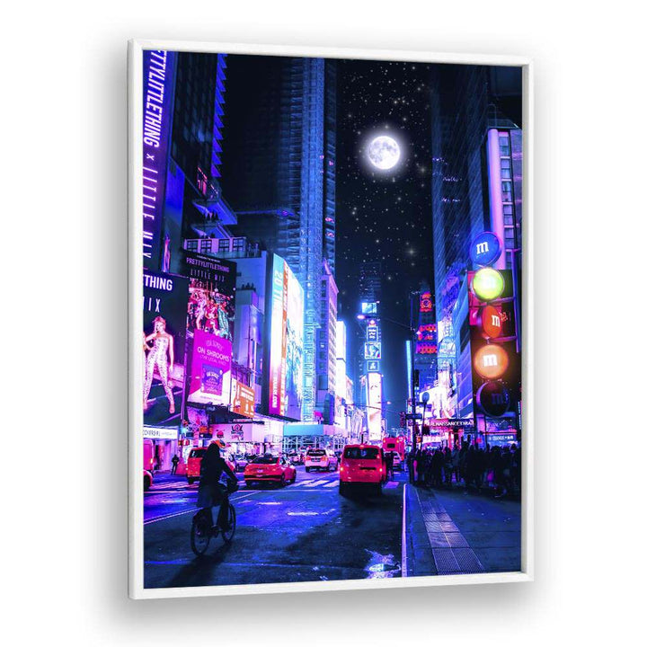 Experience the magic of MOON CITY, SURREAL ART PRINTS, a captivating night scene by Ritvik Takkar. Perfect for your space.