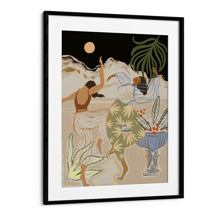 Elegant wall art print "MOON LIGHT DANCE, PORTRAITS" by Arty Guava, showcasing vibrant figures under the moonlight.