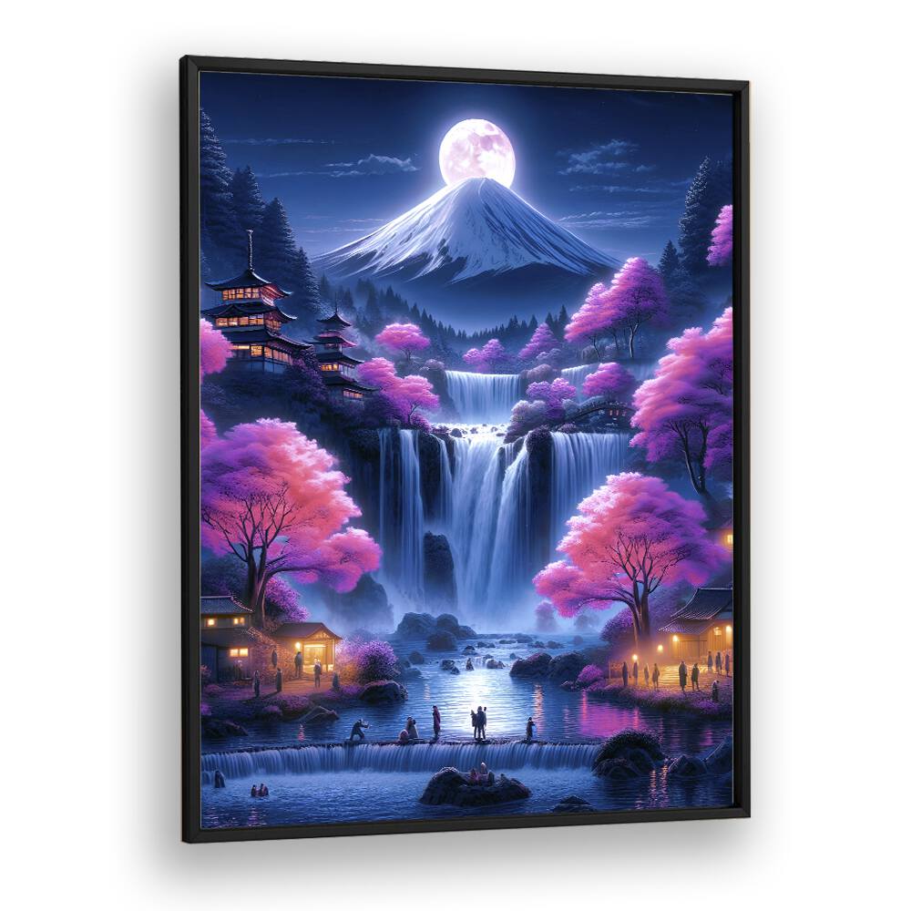 Embrace the dreamlike beauty of "MOONSHINE VILLAGE, SURREAL ART PRINTS" by Ritvik Takkar, perfect for any space.