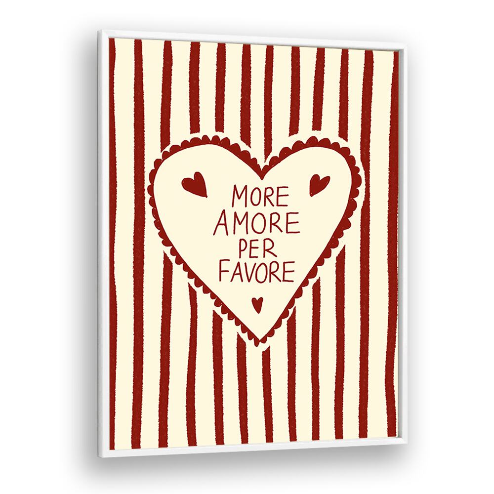 Transform your kitchen with MORE AMORE, KITCHEN ART PRINTS by Studio Dolci, featuring charming heart designs.