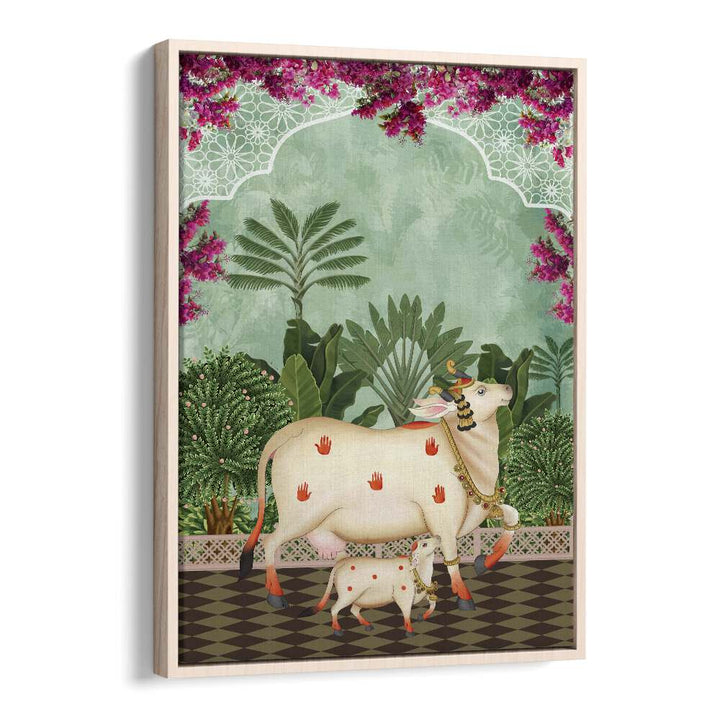 Nandini's Embrace captures the bond in COW MOTHER AND CALF'S AFFECTION I, INDIAN ART PAINTINGS. Perfect for any decor.