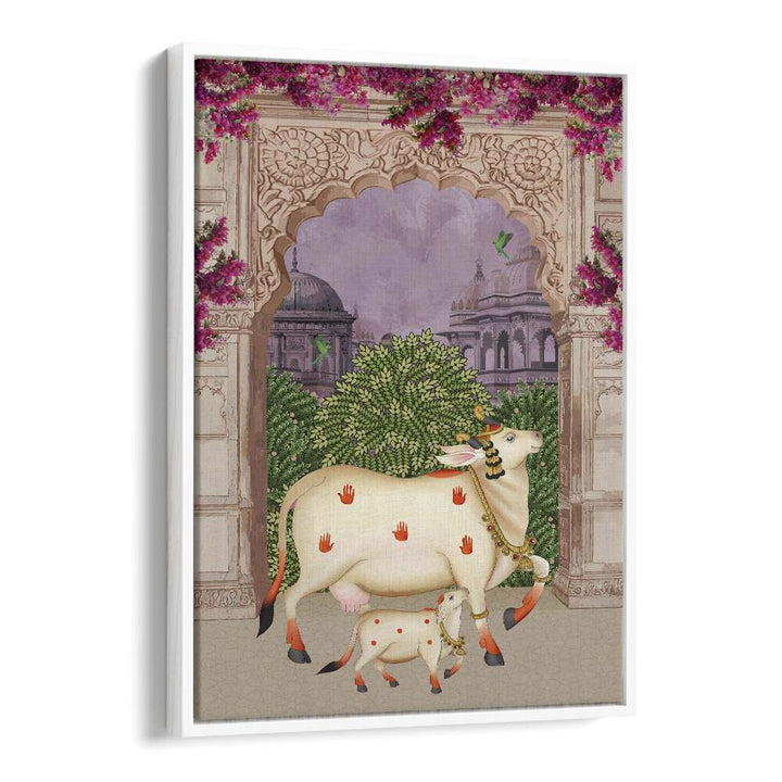 Nandini's Embrace beautifully depicts the bond in COW MOTHER AND CALF'S AFFECTION II, INDIAN ART PAINTINGS.