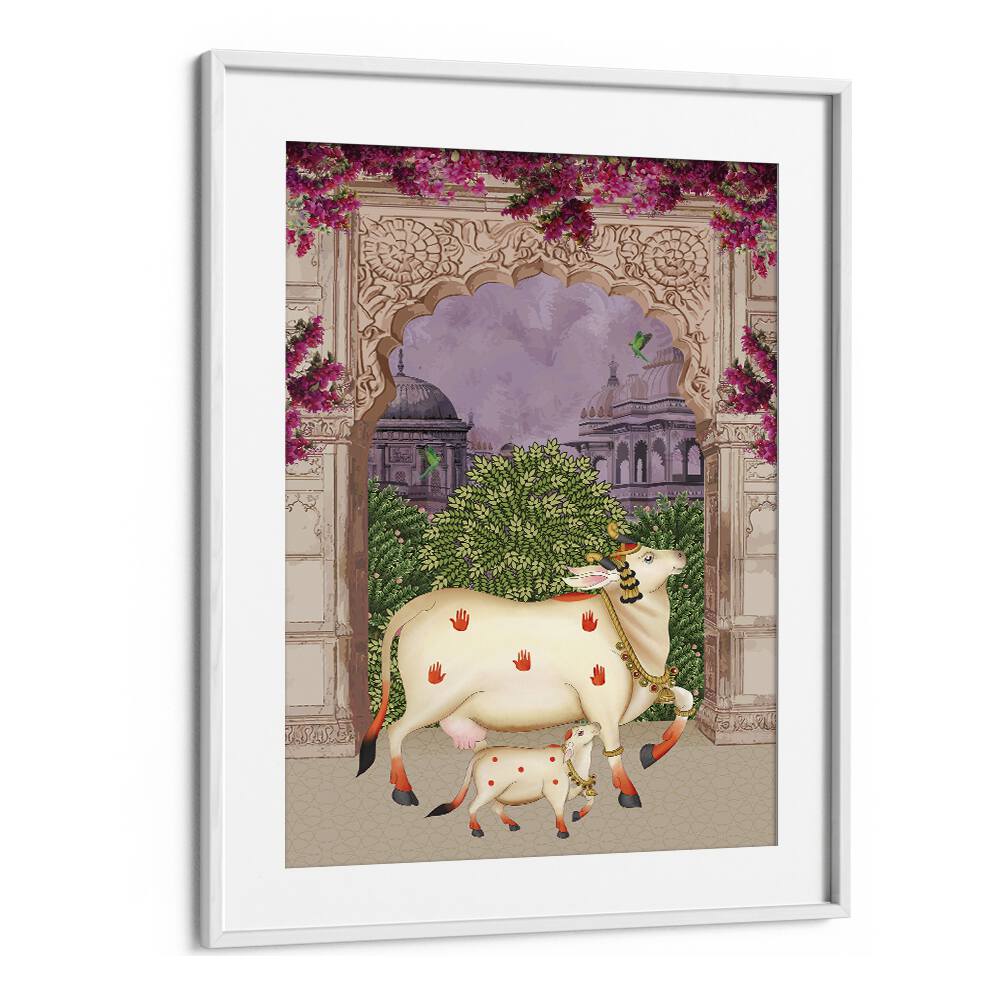 Nandini's Embrace captures the bond in COW MOTHER AND CALF'S AFFECTION II, INDIAN ART PAINTINGS beautifully.