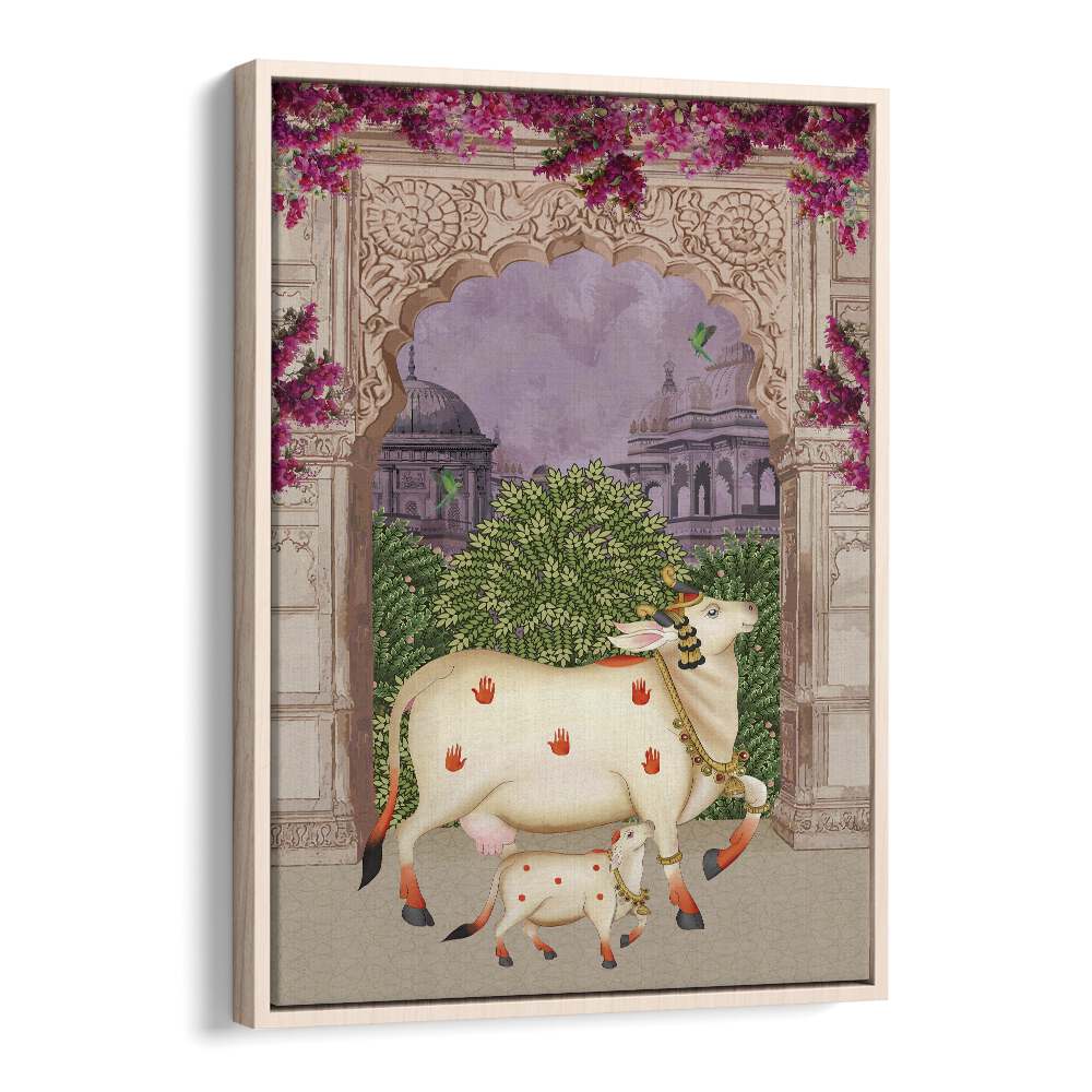 Nandini's Embrace captures the bond in COW MOTHER AND CALF'S AFFECTION II, INDIAN ART PAINTINGS beautifully.