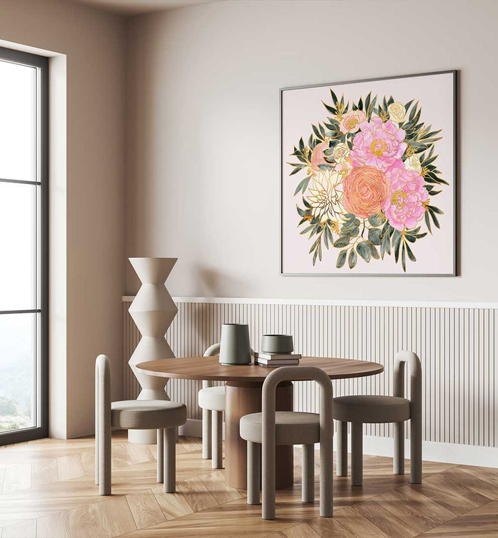 NANETTE FLORAL BOUQUET IN PASTELS , FLORAL FLOWER PAINTINGS