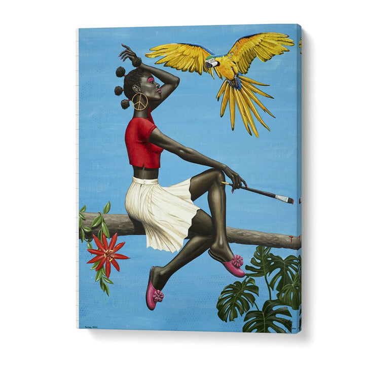 Experience the beauty of NATURAL MYSTIC, AFRICAN ART PAINTINGS showcasing an African lady in vibrant colors.