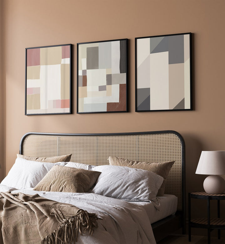 Elevate your decor with the NEUTRAL MINIMALISM ABSTRACT SET, SET OF 3 PAINTINGS showcasing elegant simplicity.