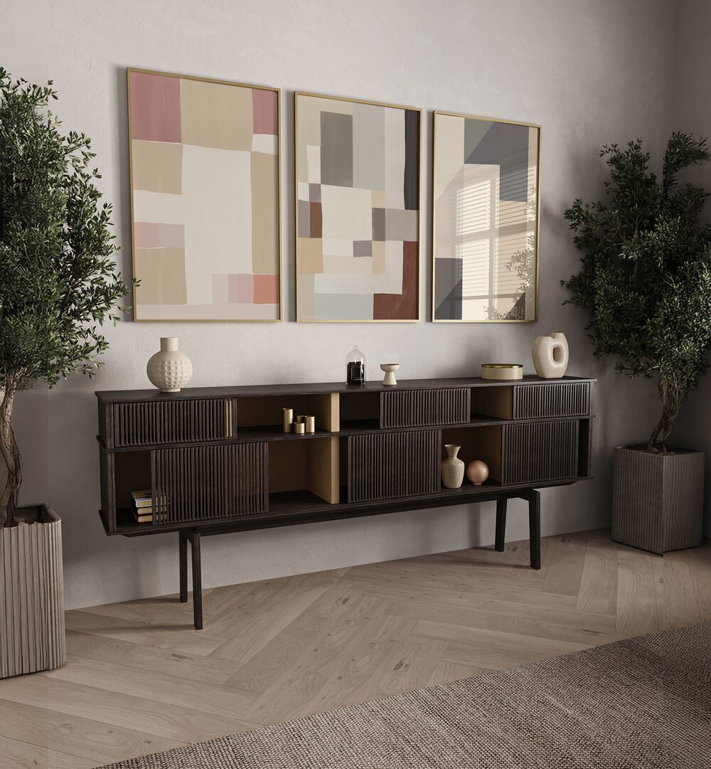 Elevate your space with the NEUTRAL MINIMALISM ABSTRACT SET, SET OF 3 PAINTINGS, perfect for modern decor.