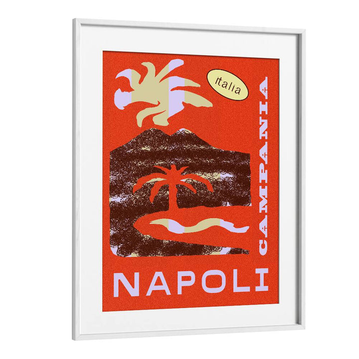 Stylish NAPOLI, VINTAGE TRAVEL POSTERS framed art print showcasing Italy's vibrant charm and breathtaking landscape.