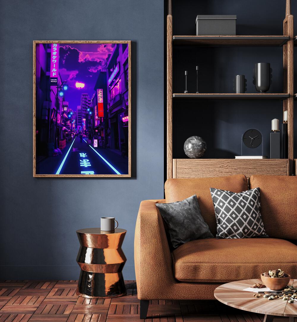 Vibrant streets come alive in NEON PLANET, SURREAL ART PRINTS by Ritvik Takkar, perfect for modern decor.