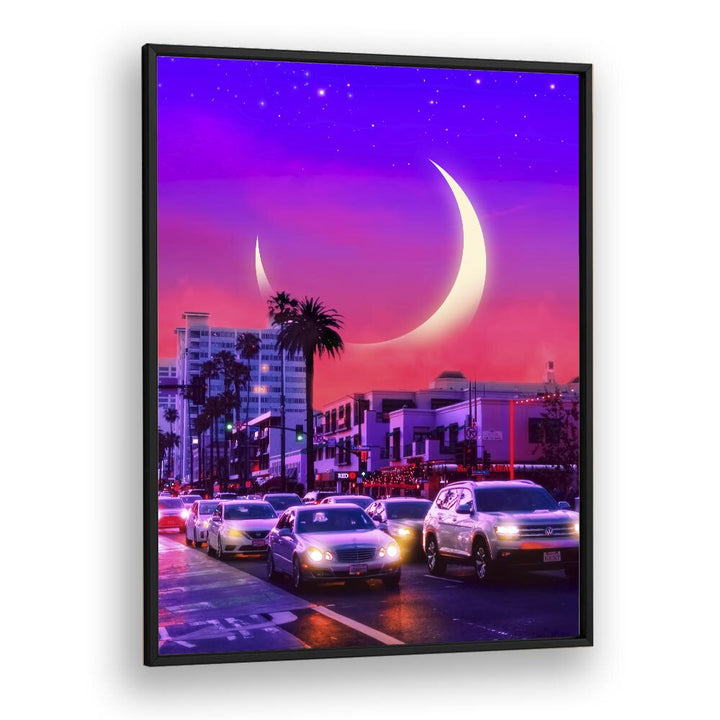 Vibrant sunset scene with surreal elements in NEONSTHETIC, SURREAL ART PRINTS by Ritvik Takkar, perfect for any space.