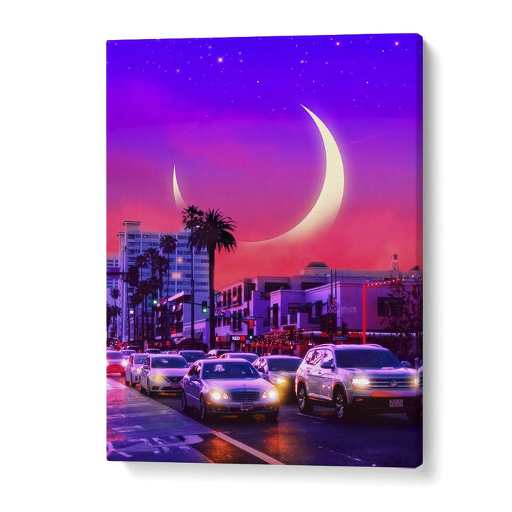 Vibrant NEONSTHETIC, SURREAL ART PRINTS by Ritvik Takkar capture magical cityscapes and dreamlike colors.