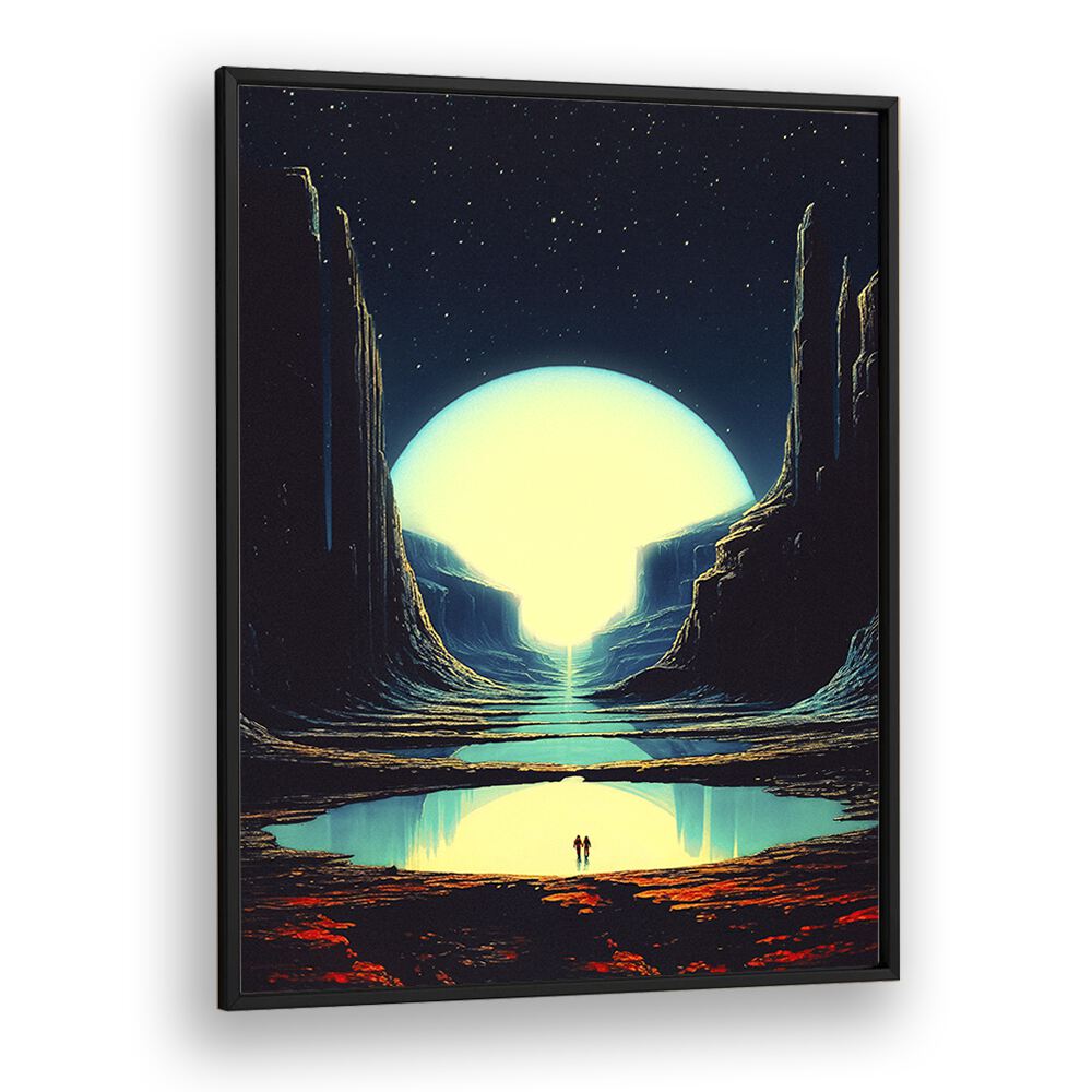 Elevate your space with NEVER LOST WITH YOU, SURREAL ART PRINTS by Taudalpoi, showcasing a mesmerizing cosmic landscape.