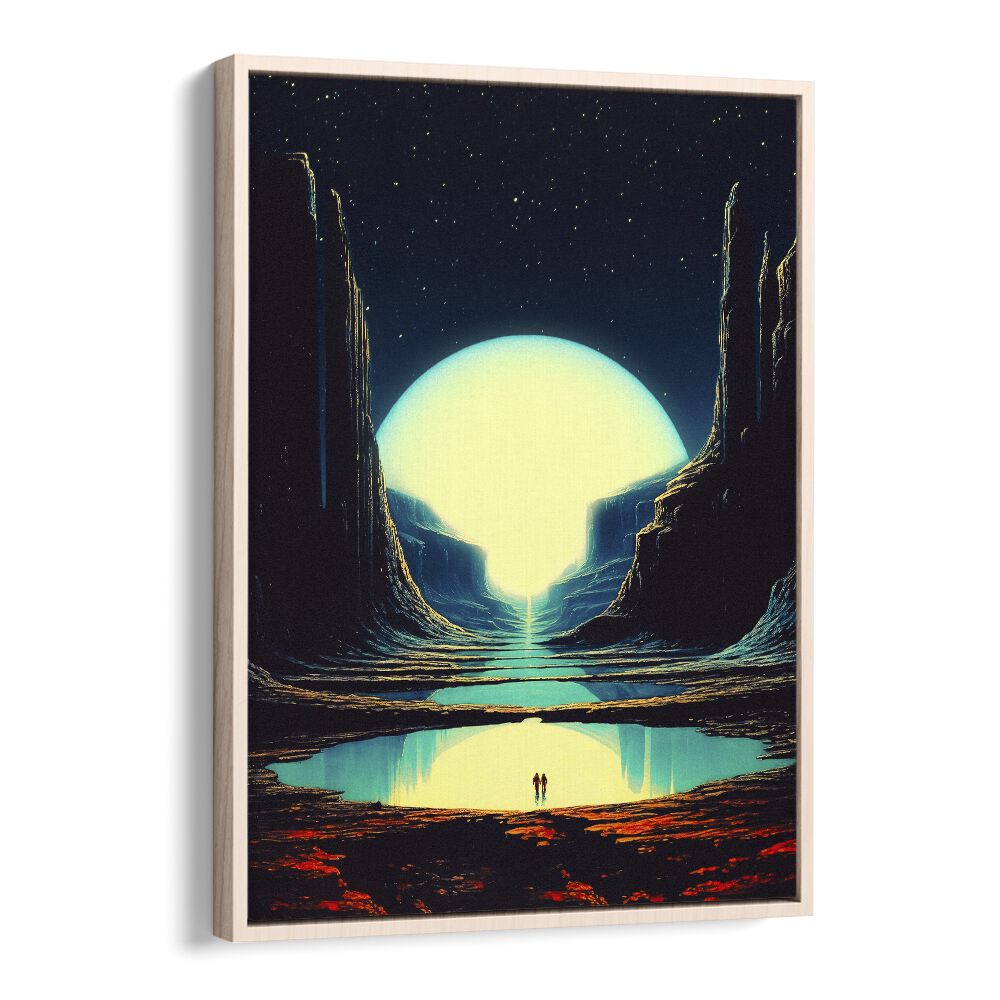 Stunning NEVER LOST WITH YOU, SURREAL ART PRINTS by Taudalpoi in a beautiful oak wood floater frame, perfect for any space.